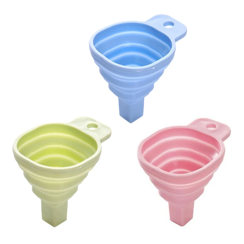 Collapsible Funnel Set Safety and for Health Hook Hole Design Easy Storage for Water Bottle Liquid Powder Transfer Durab