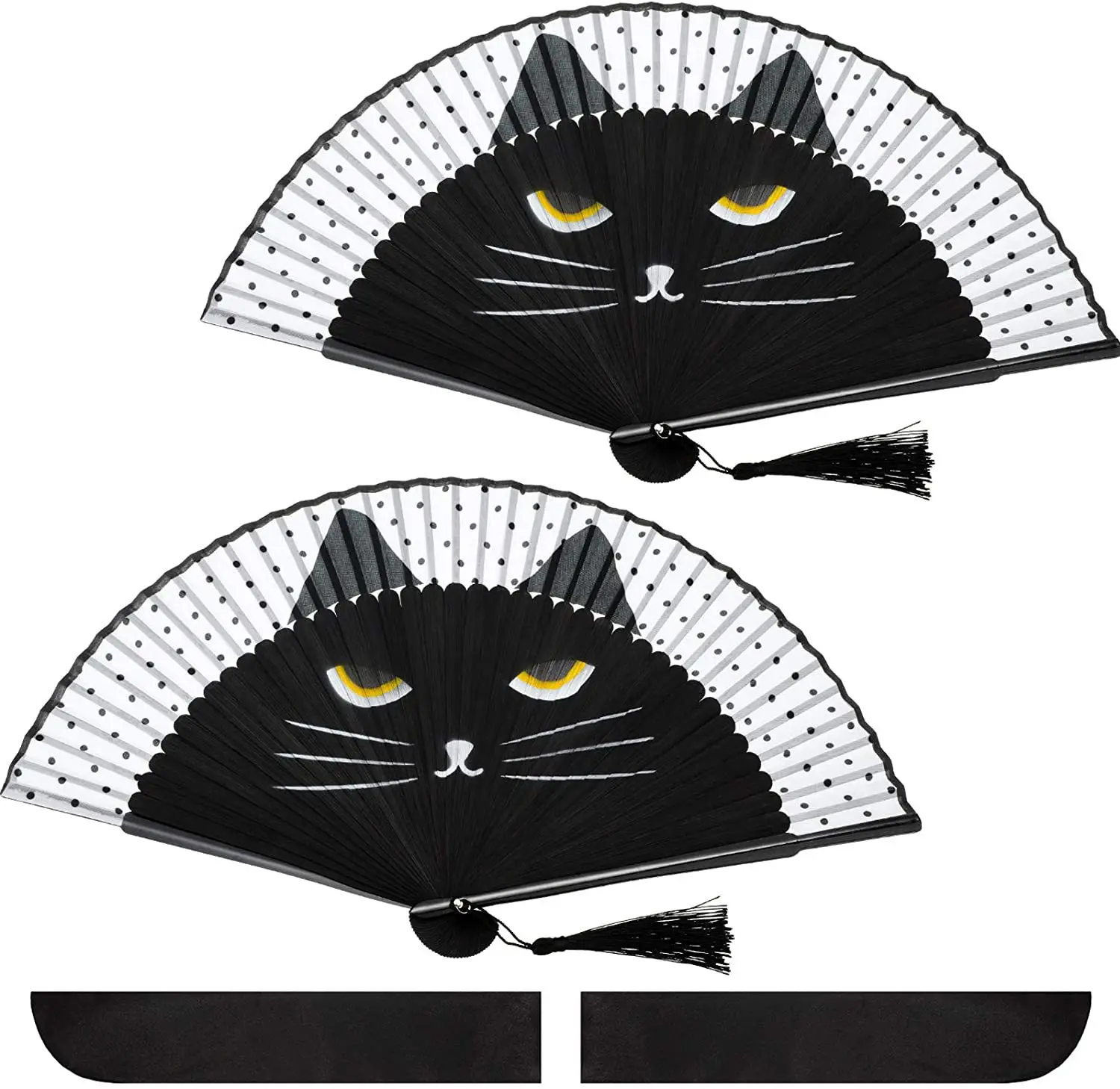 

Cat Chinese Hand Fan Summer Held Fan Folding Fan Japanese Party Wedding Favor Gift for Guests Decorative Fans