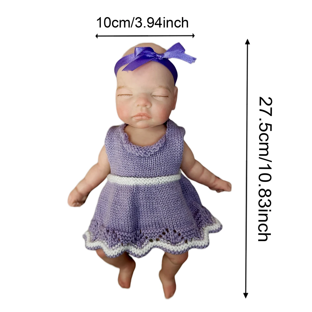 Attyi 28CM Leuke Full Body Stevige Siliconen Meisjespop Met Zichtbare Aderen Waterdicht Levensechte Echte Baby Reborn Pop Voor Kid's Gift