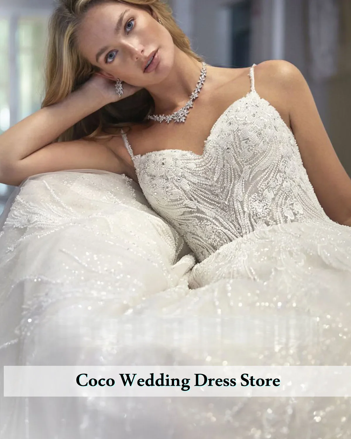 تخصيص فاخر الترتر الديكور فستان الزفاف الحبيب الأميرة السباغيتي الأشرطة فستان زفاف فستان العروس Vestido De Novia