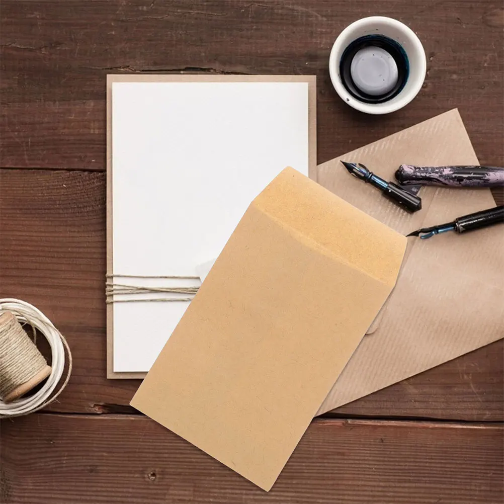 

50pcs Small Brown Kraft Paper Mini Coin Envelopes Reusable Storage Packaging For Tiny Items Jewelry Cash Business Shipping