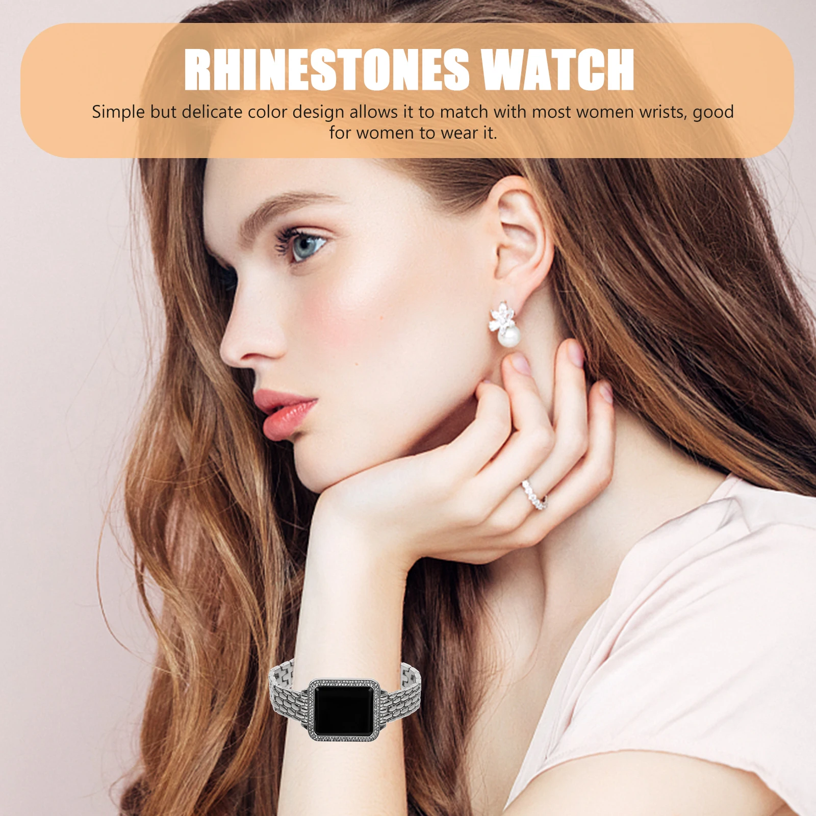 นาฬิกาข้อมือผู้หญิงแฟชั่น ประดับคริสตัล หน้าจอสัมผัส ดีไซน์หรูหรา พร้อมไฟ LED เหมาะเป็นของขวัญ ใช้ได้ทั้งลำลองและทำงาน สไตล์ทันสมัย