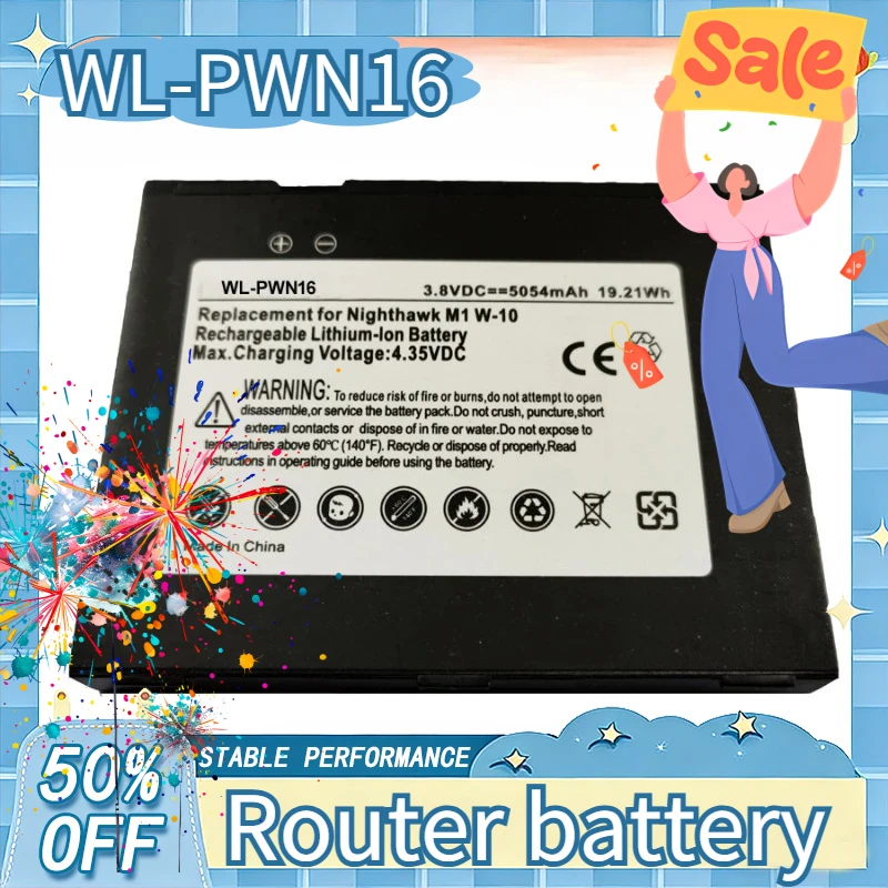 

5040mAh 3.8V Rechargeable Lithium-lon Battery Replacement for Netgear Nighthawk M1 MR1100 W-10 308-10019-01 Router Battery
