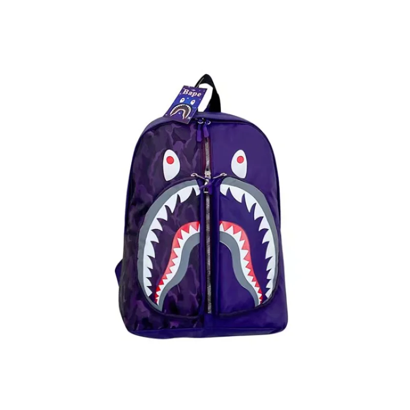 2023 New Shark School Bag Personalized Graffiti Student Backpack Men\'s and Women\'s Fashion Trend Travel Bag