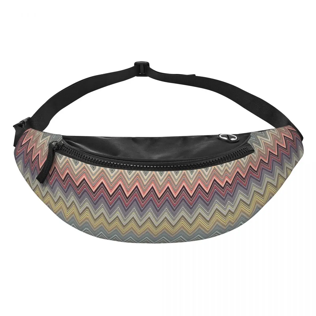 Zig Zag-riñonera informal para hombre y mujer, bolso de cintura cruzado bohemio de camuflaje para ciclismo, Camping, teléfono y Dinero