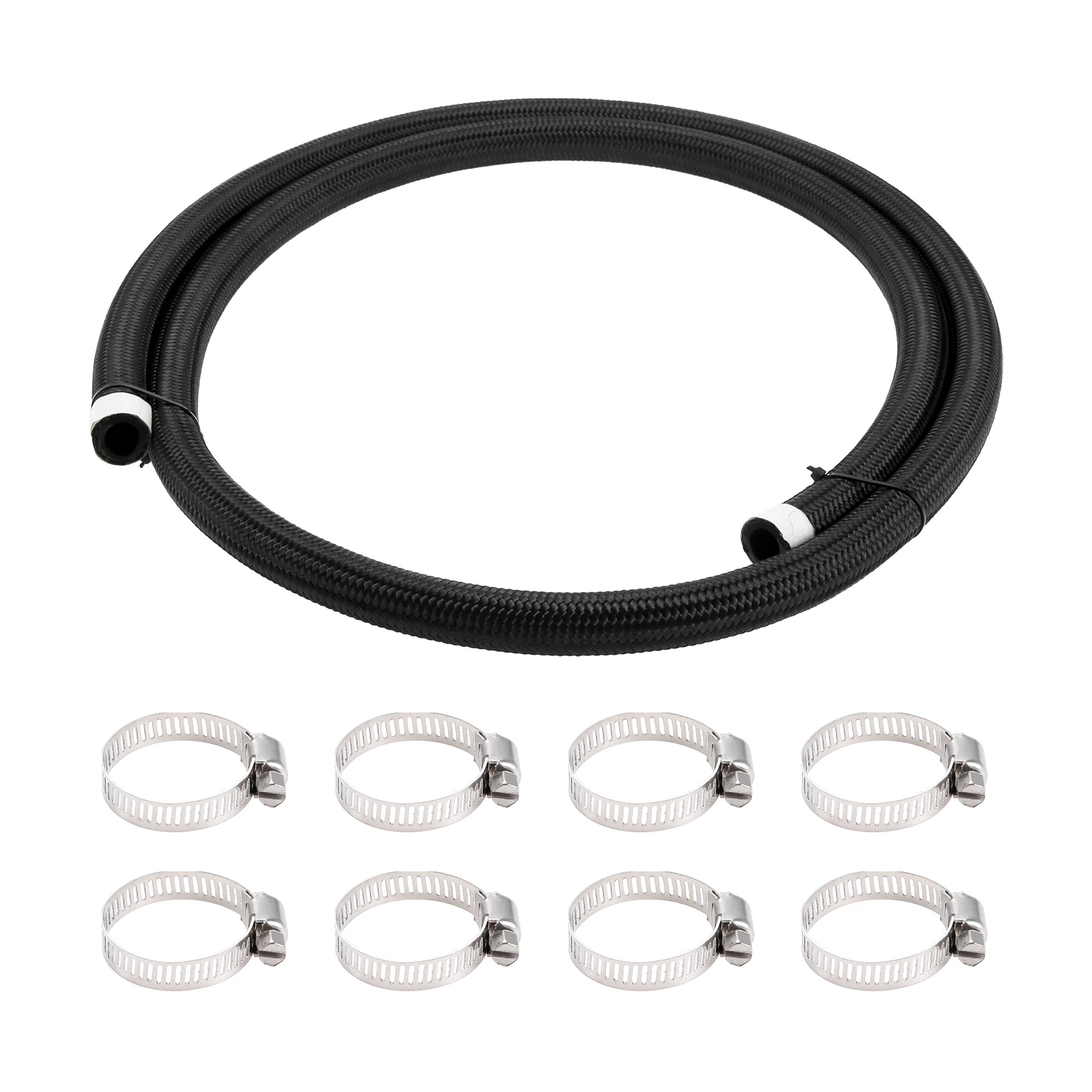 

UXCELL 1/2" Fuel Line Kit 6ft Vacuum Hose Automotive Fuel Hose with 8 Clamps