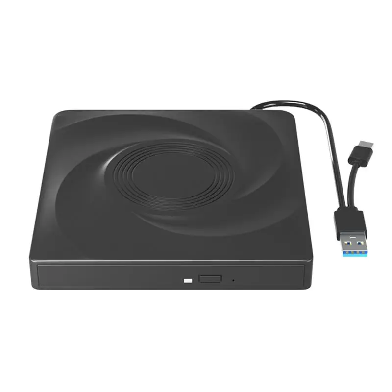 External CD/DVD Drive Portable CD DVD +/-RW Drive Optical Drive Player Reader USB 3.0 & Type-C For Win 11 10 8 7 Easy To Use-A20