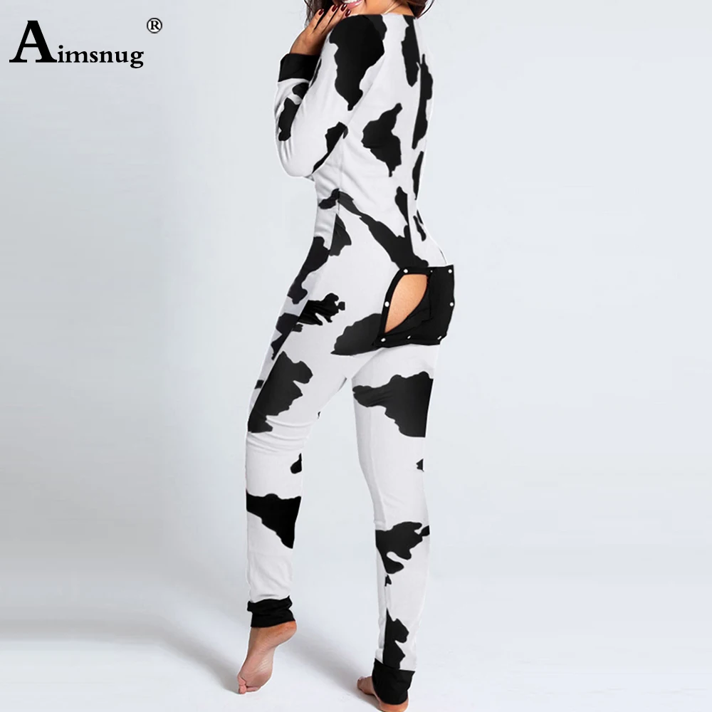 Women Long Sleeves Jumpsuit Sexy Crotch Home Overalls Femme Skinny Pencil Pants 2023 European Retro Butterflies Onesie Bodysuits