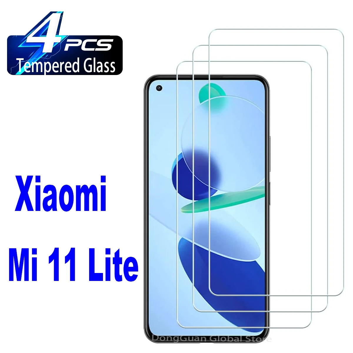 2/4Pcs High Auminum Tempered Glass For Xiaomi Mi 11 Lite 5G NE 4G Screen Protector Glass Film