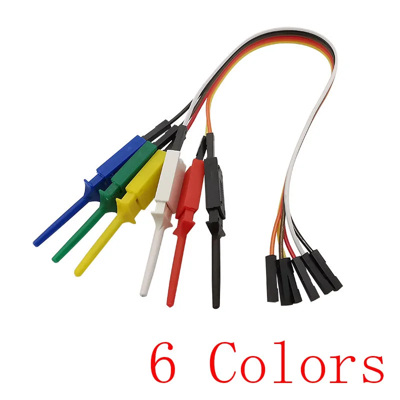 20/30CM Test Haken Clip Logic Analysator Kabel Greifer Sonde Jumper Draht Klemme Kit Gelb/Rot/schwarz/Grün/Weiß/Blau