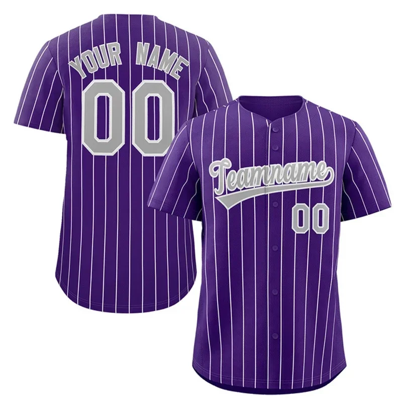 Purple Line Series Sportswear Tops Custom Baseball Jersey Shirt Printed for Men and Women Shirt Casual Shirts