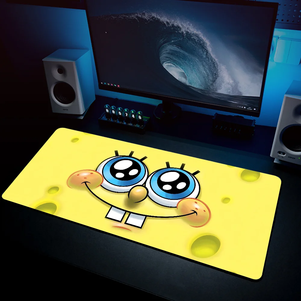 anime S-SpongeBob  Mousepad Mouse Mat Desk Mat With Pad Gaming Accessories Prime Gaming XXL Keyboard Pad