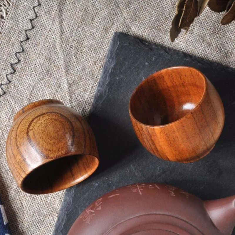 1Pcs Natural Jujube Wood Cup Handmade Wooden Cup Mug Breakfast Milk Coffee Cup Kitchen Drinkware Accessories