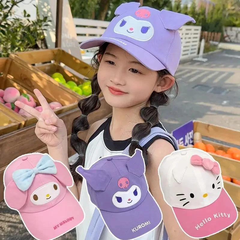 

New Sanrio Hello Kitty Children's Baseball Caps My Melody Kuromi Cinnamoroll All-match Fashion Trend Sunscreen Sunshade Caps