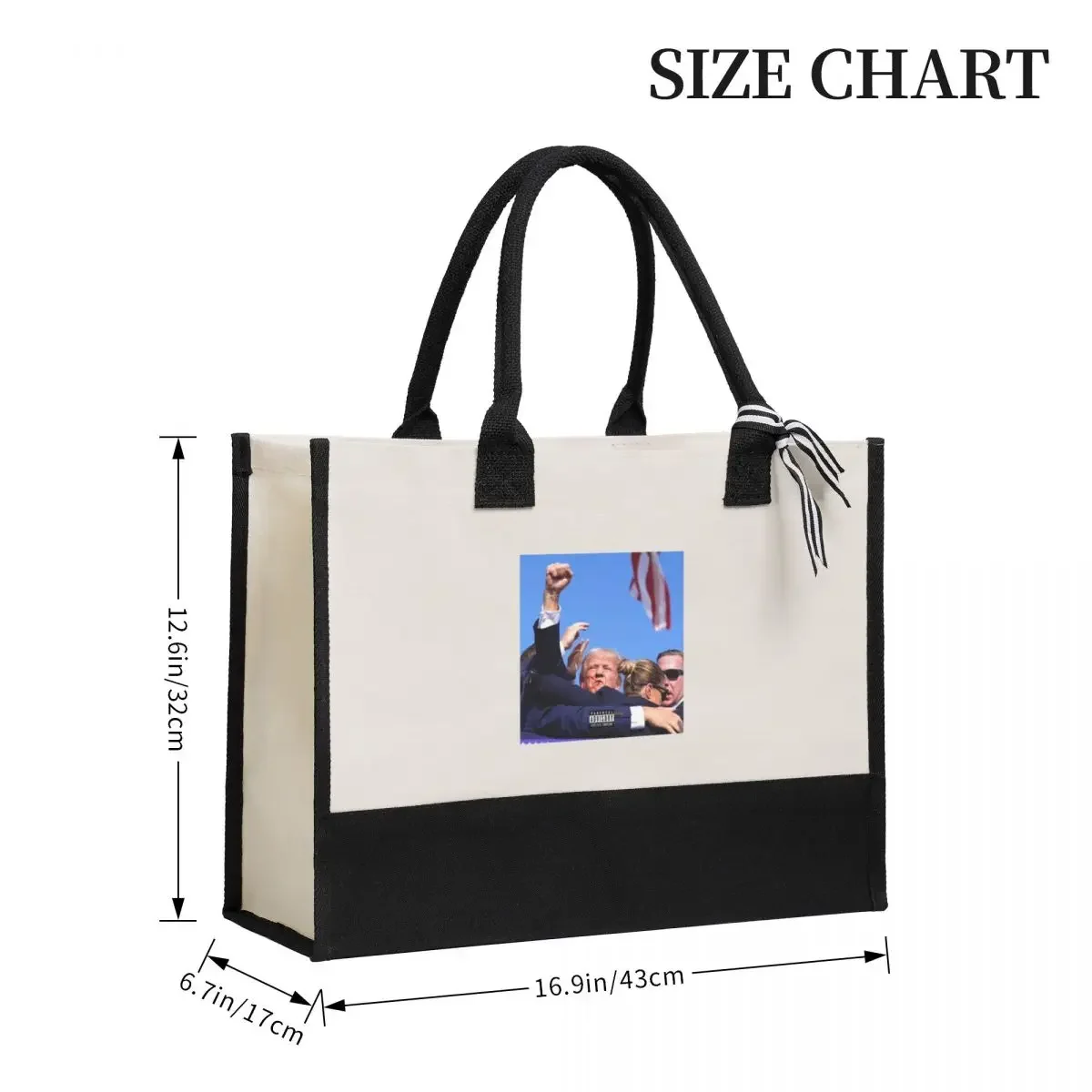 Sac à provisions en toile de grande capacité, Trump USA Fist, cadeau personnalisé, cadeaux de qualité