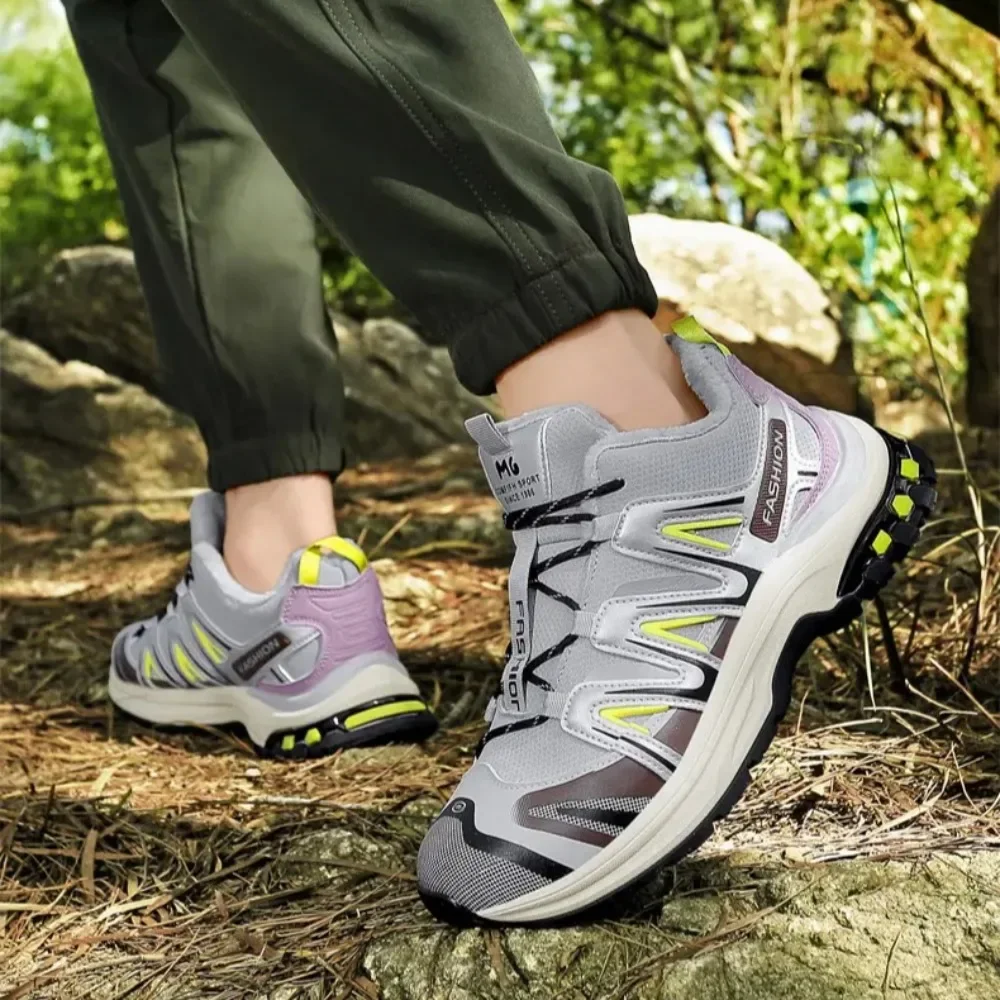 

Platform Men's Hiking Shoes Outdoor Anti-Slip Leather Trekking Sneakers Man Camping Mountainous Shoes Men Durable Work Shoes