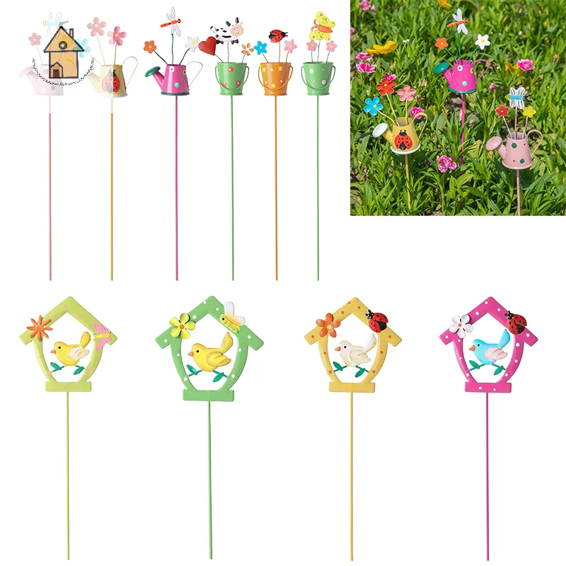 

Flower Pot Garden Stake Decorations Indoor Outdoor Lawn Pathway Lawn Ornament Outdoor Garden Decoration