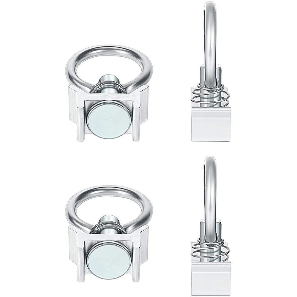 10 stuks Single Stud Fitting L Track 4.000LB Capaciteit met RVS Ronde Ring Aluminium Keeper Cargo Control
