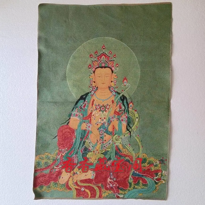 Tibet Tibetan Cloth Silk Auspicious guanyin bodhisattva Thangka Tangka Embroidery Painting