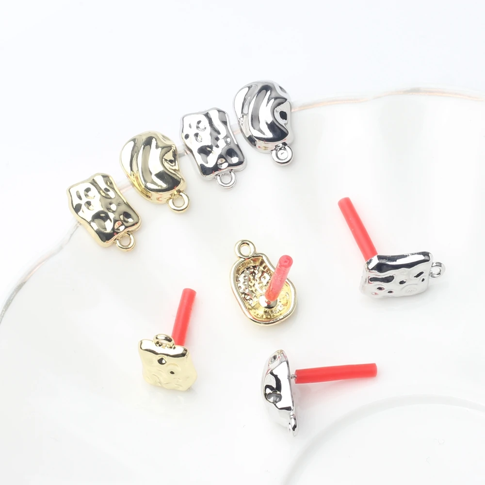 

10pcs/lot Zinc Alloy Metal Irregular Square Oval Base Earrings Connector For DIY Tassel Earrings Jewelry Accessories