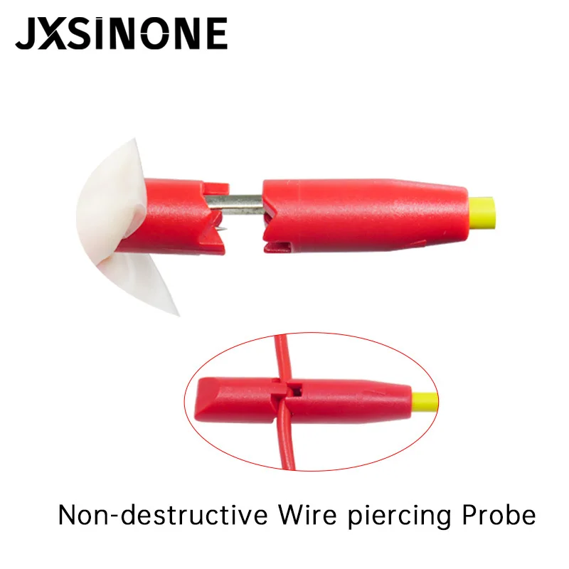 JXSINONE P5005 2Pcs 10A Professional เข็มเจาะคลิปทดสอบการทดสอบมัลติมิเตอร์ Probe Hook 4มม.