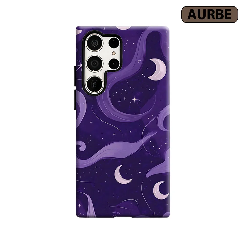Moon Star Night Sky Phone Case For Samsung Galaxy S26 S25 S24 S23 Ultra Plus HD Hard Double Layer Film Cover