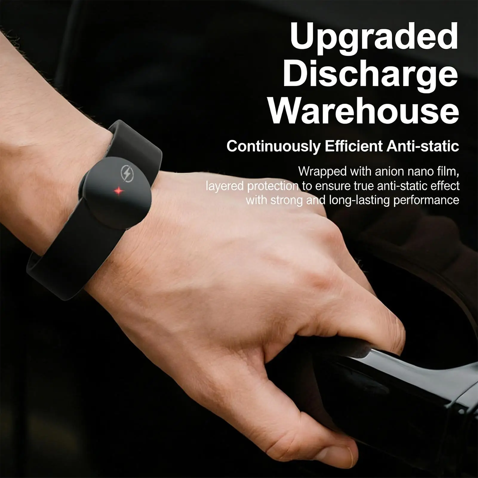 

2pc Anti Static Wristband Silicone Electrostatic Removal Static Electricity Elimination Bracelet For Technicians Professionals