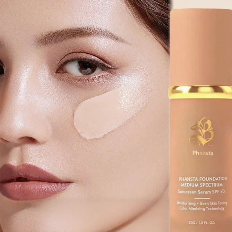 รองพื้นชนิดน้ำ 4-in-1 อเนกประสงค์: มอบความชุ่มชื้นและให้ความยืดหยุ่นแก่ผิว ปกปิดเนียนสนิท ปกป้องผิวจากรังสียูวี SPF 50+ ติดทนนาน