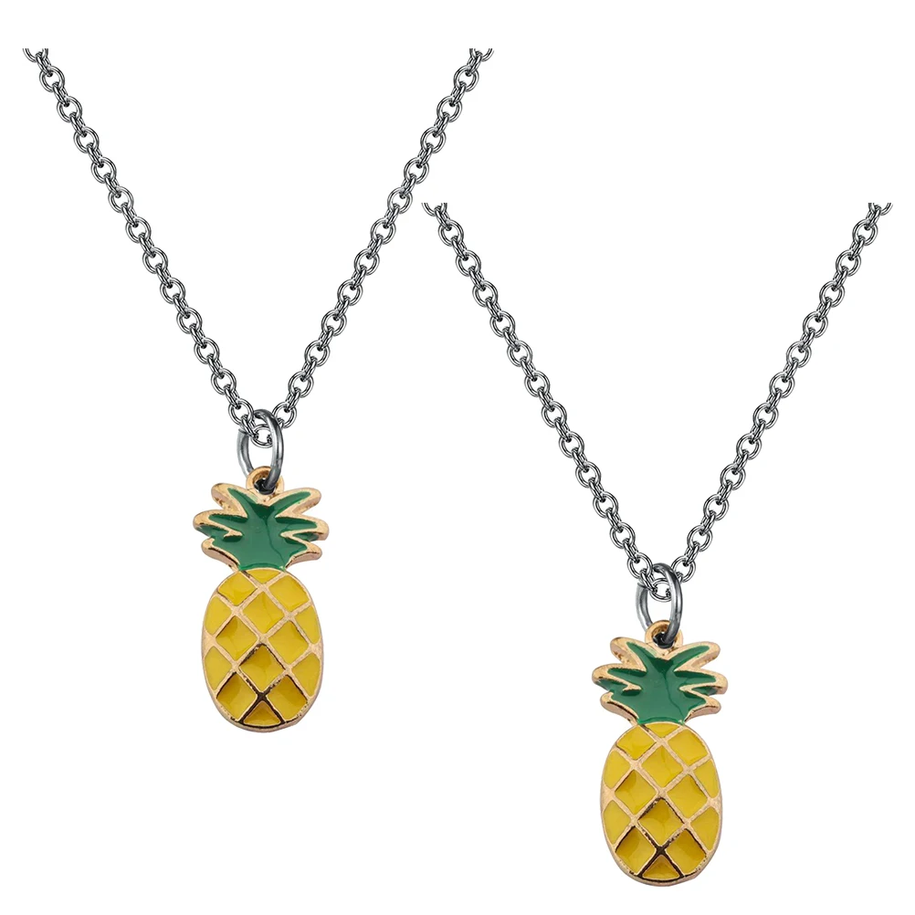 2 قطعة قلادة الأناناس قلادة الفاكهة الاستوائية سلسلة الترقوة مجوهرات نسائية ملابس متينة هدية عيد ميلاد الزفاف