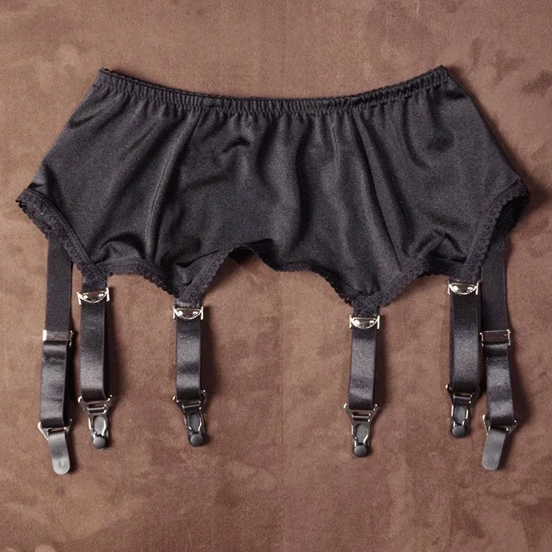 

Женский готический гладкий атласный пояс с подвязками, черный/белый пояс для чулок с шестью ремнями для бедра, чулки, экзотическое нижнее белье, клубная одежда