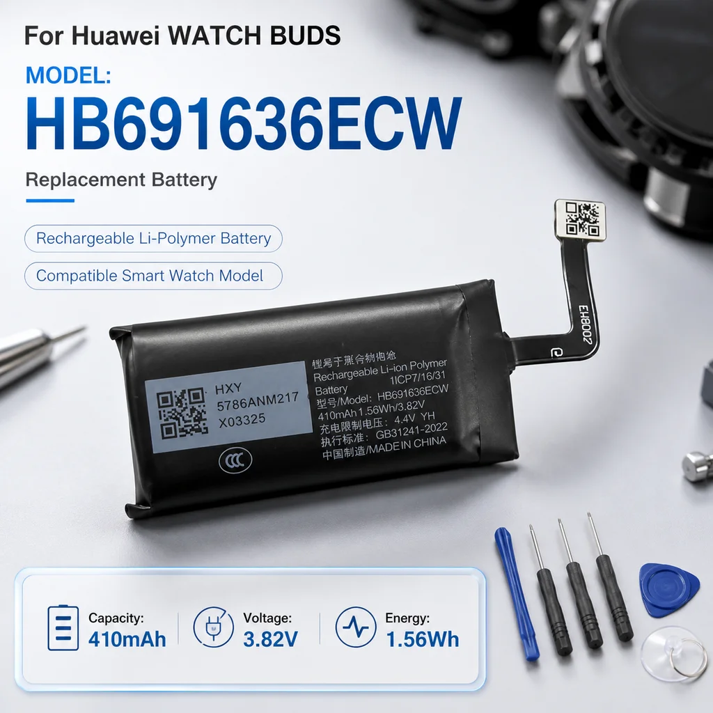 Smart Watch Replacement Battery HB691636ECW 410mAh For Huawei Watch Ultimate Repair Battery With Free Tools