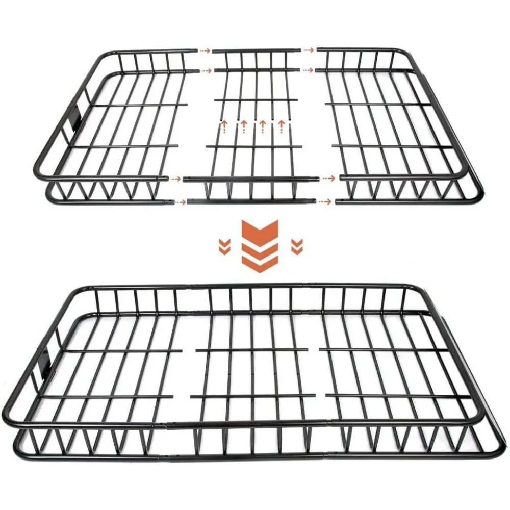 64'' Universal Roof Rack w/Extension Cargo SUV Top Luggage Carrier Basket Holder