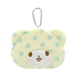 Cute Marumofubiyori Plush Coin Purse Wallet Cartoon Bear Head Kawaii Bag Keychain Coin Pouch Case