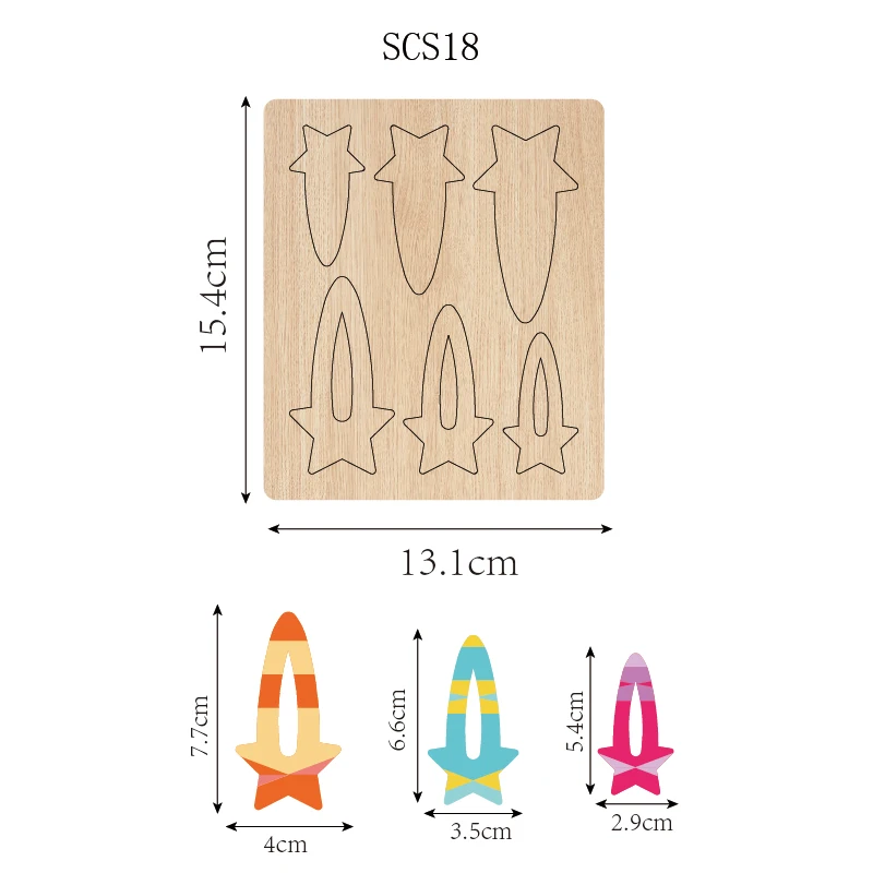 Star Hairpin Wooden Cutting Knife Die, Used with the Machine, SCS18