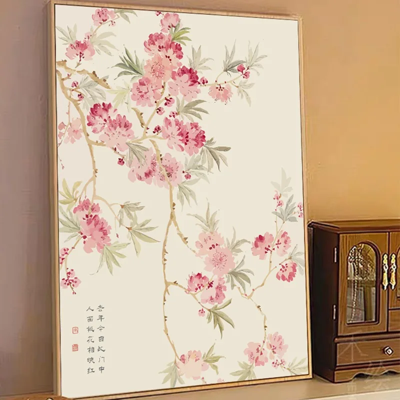 DIY Paint By Numbers  Chinese style flowers Digital Oil Painting for Adult and Kids