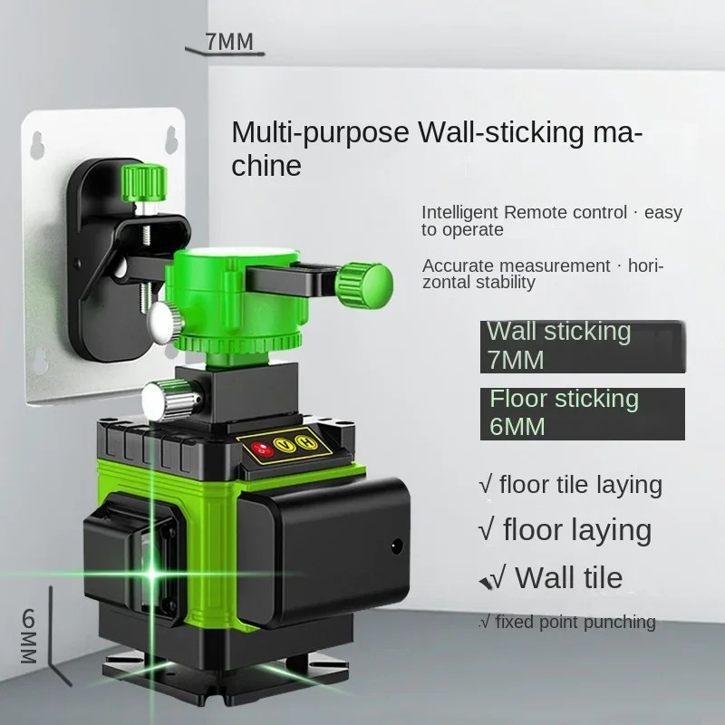 12/16 Lines Laser Level 4D Green Light High-precision Automatic Wall Instrument Construction Tools Set Level Laser with Tool Bag