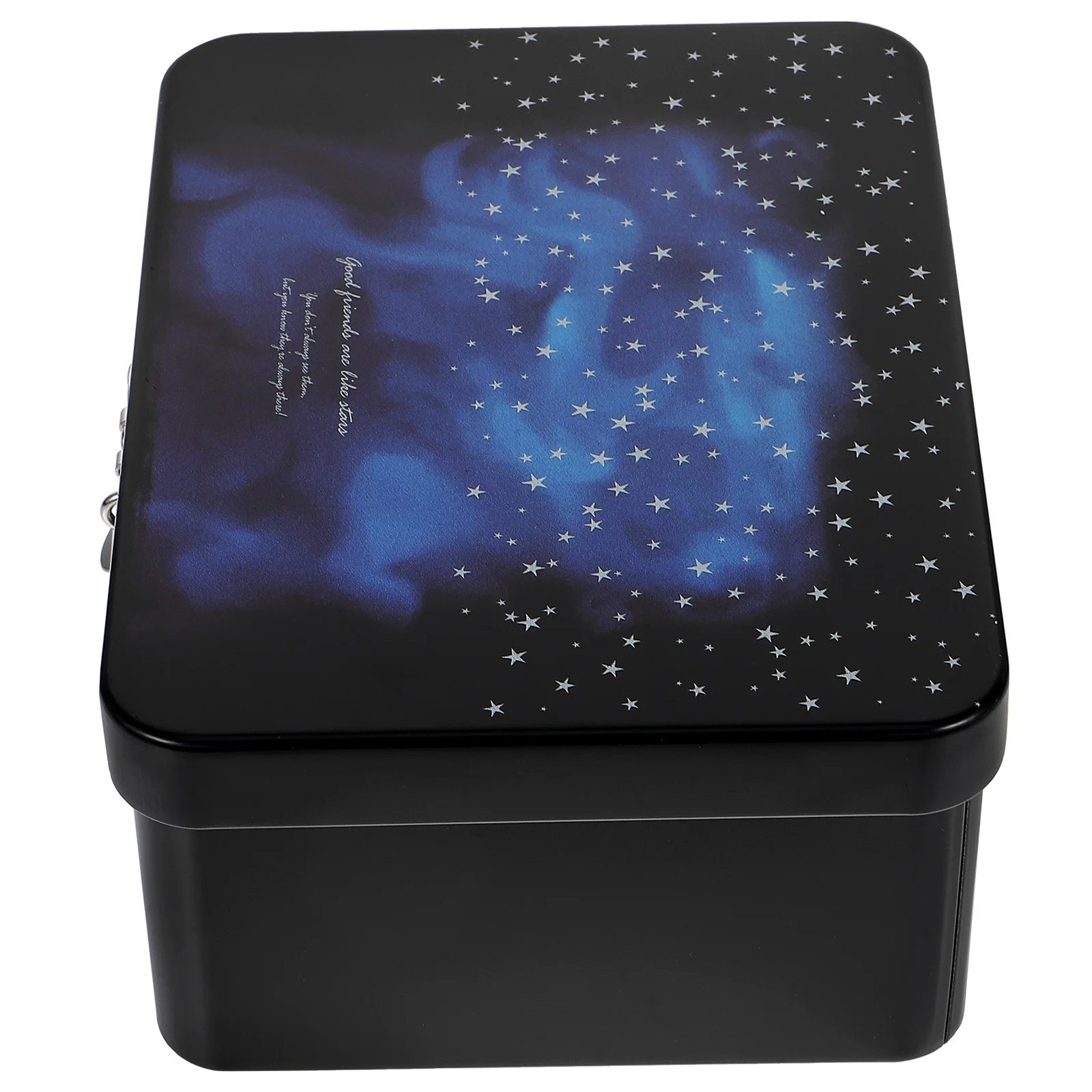 

Multipurpose Tinplate Box for Desktop Use Clear Pattern Finish Strong Material Not Easy to Break Ideal for Gift Giving Memory