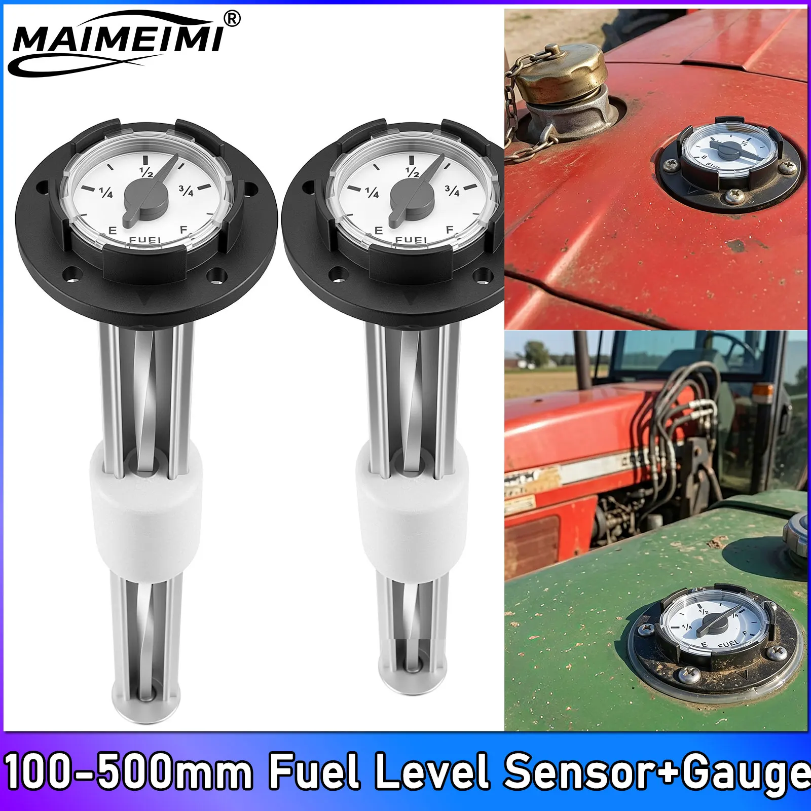 Auto Marine Fuel Oil Level Gauge Meter E-F Pointer Gar Fuel Meter Oil Level Sensor Fuel Sending Unit 100mm 200mm 300mm 400mm 500