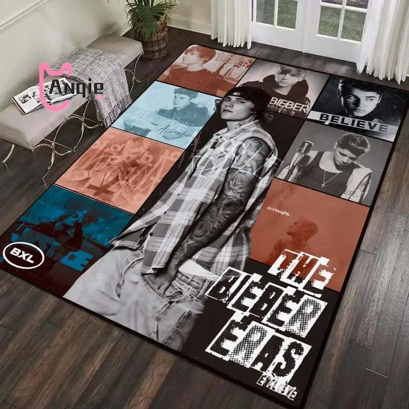 3D pop singer Justin Bieber gift print celebrity rugs yoga mat living room bedroom non slip bathroom kitchen soft large carpet