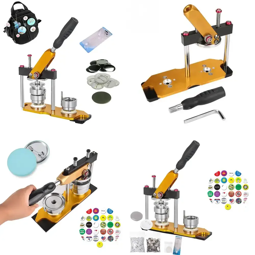 Customized Photo Fridge Magnet Badge Stamping Machine Kit With Core Parts Bearing and Motor 37mm 44mm 50mm