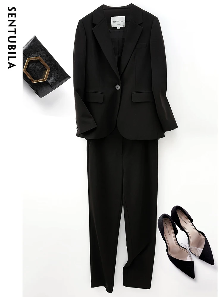 Imagem -06 - Sentubila-conjunto de Jaqueta e Calça Elegante Feminina Terno Profissional Feminino Conjunto de Correspondência Blazers Cabolsa Outono 2023 Peças 133z49037x