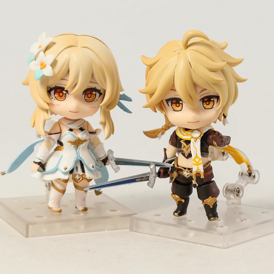 Barbatos 1795 Aether 1717 Lumine 1718 Genshin Impact Cute Figure Toy Movable Face Doll Room Decor Gift