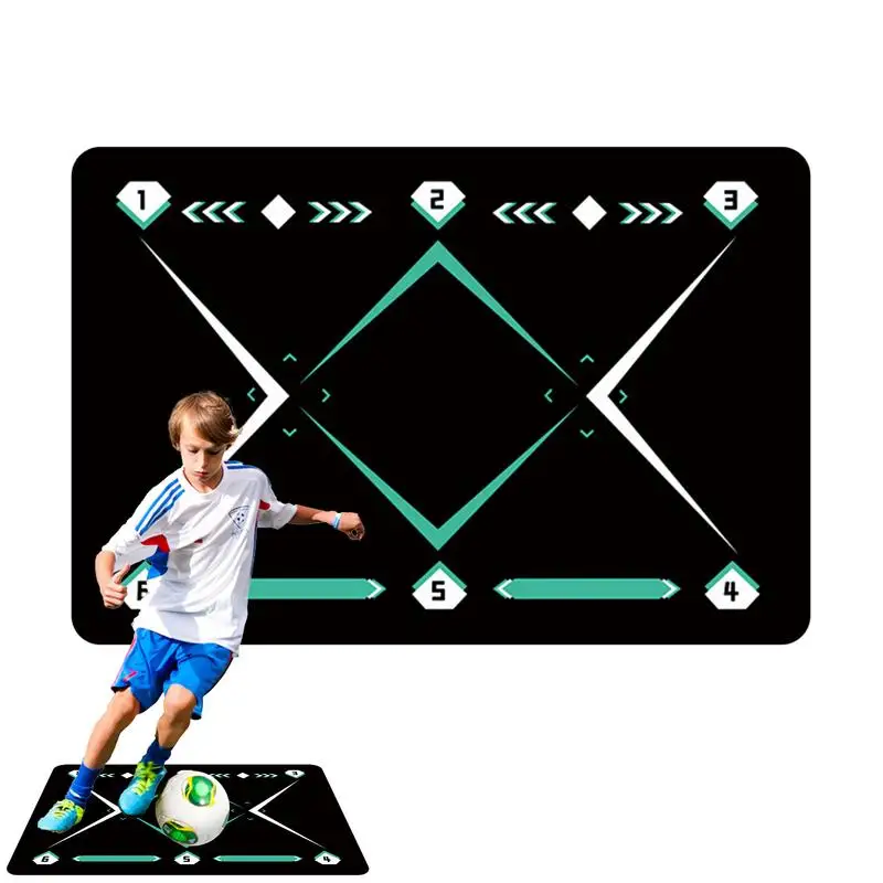 Football Training Mat 90x60cm Silent Soccer Pad For Practice Nonslip Dribble Trainer Rug Football Agility Training Floormat For