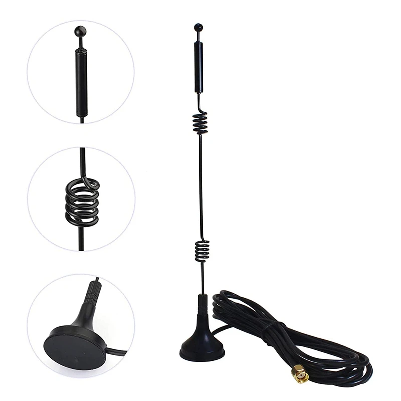 Antena Wifi de doble banda de largo alcance, conector de RP-SMA con Base magnética, 9Dbi, 2,4 GHZ, 5GHZ, 5,8 GHZ, paquete de 4