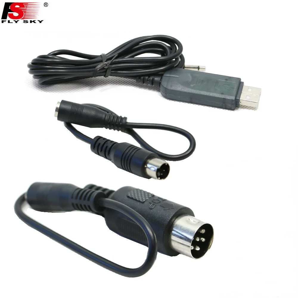 FLYSKY-USB Flight Simulator Cable Set, RC Drone Transmissor, FS-I6 I10 I6X FS-T6 FS-CT6B TH9X, FS-SM100, Original