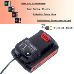 LCS1620 Lithium Battery Charger for BLACK & DECKER Rechargable Battery Charger 20V for LBXR20 LB20 LBX20 LBX4020 LB2X4020 Part