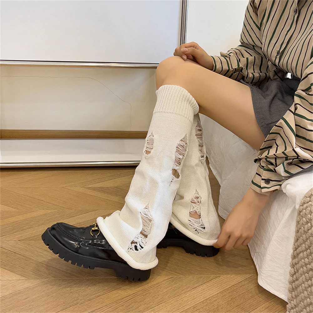 Fashion Knit Flared Leg Warmers Women's Solid Colors Sock Cover  Lolita Girls JK Uniform Leggings Boot Covers Cosplay Accessorie