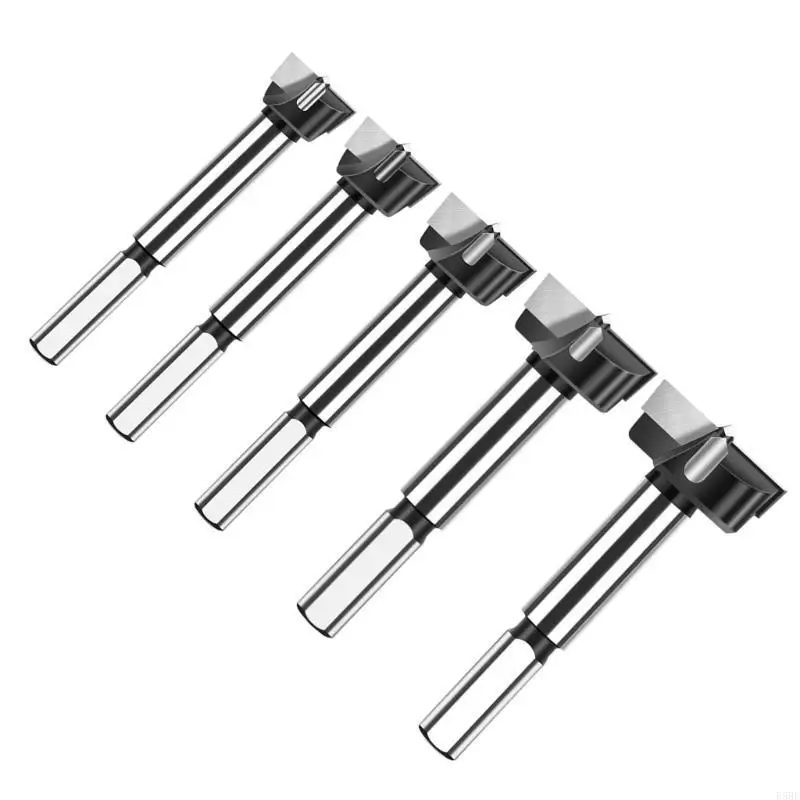 

E5BE Forstners Drill Bit 5Piece/Set for Wood Plastic and Plywood Triangles Handle
