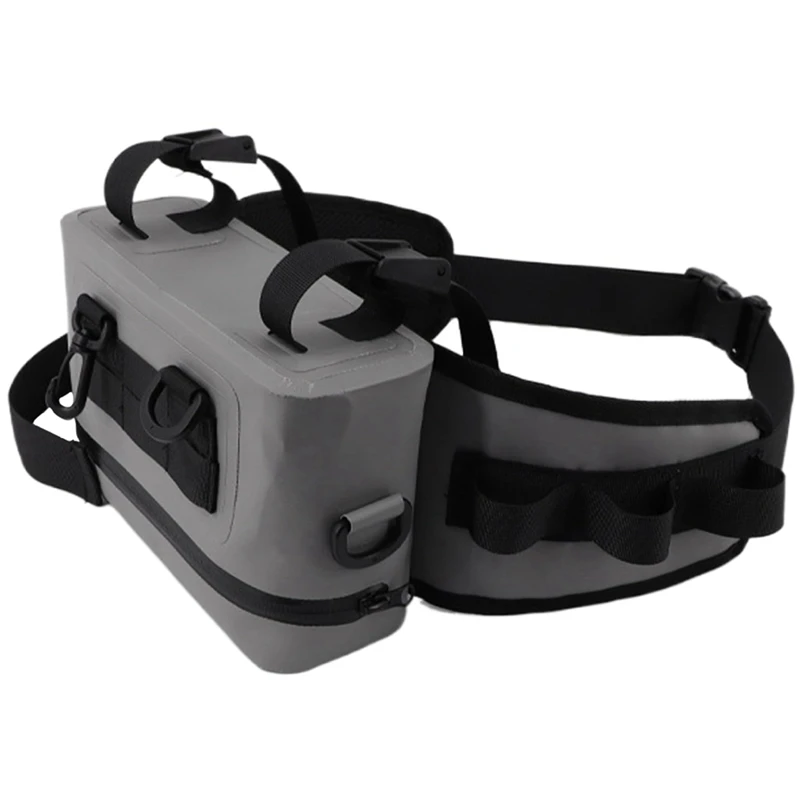 

Fishing Fanny Pack With Fishing Rod Holder And Adjustable Strap Zipper Closure Fishing Waist Pack Durable Easy Install