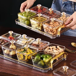 Divided Snack Serving Bowl With Lid And Tray Dried Fruit Plate Portable Multifunctional Appetizer Serving Tray Home Decor